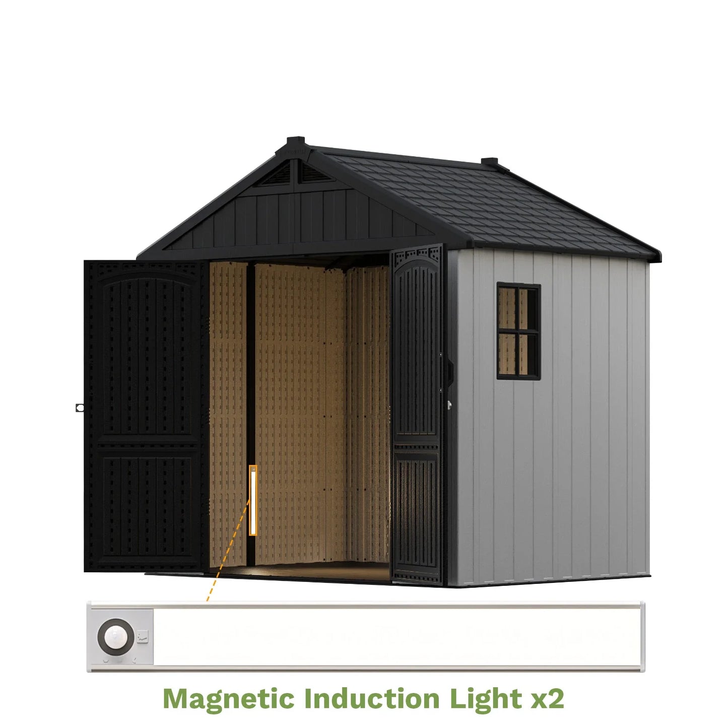 Kick-it 8x6 Plastic Storage Shed with Floor