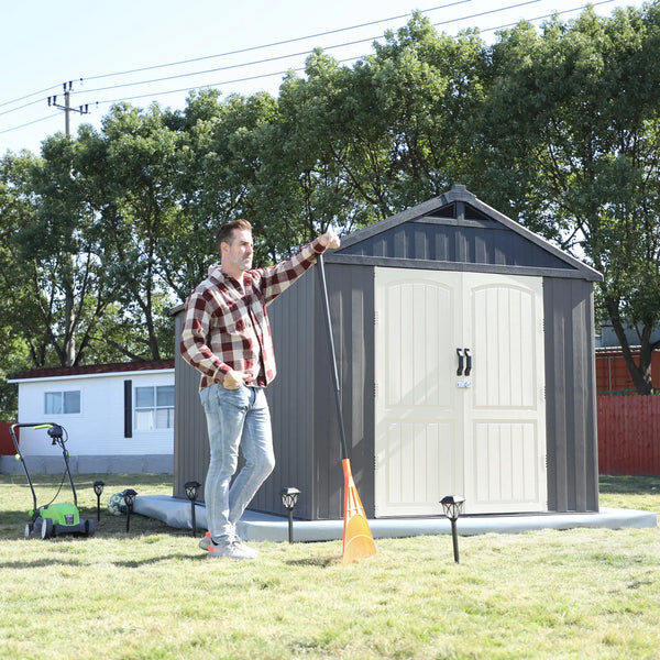 Kick-it Plastic Storage Shed with Floor and Windows
