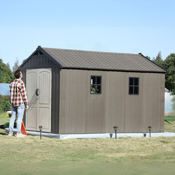 Kick-it Plastic Storage Shed with Floor and Windows