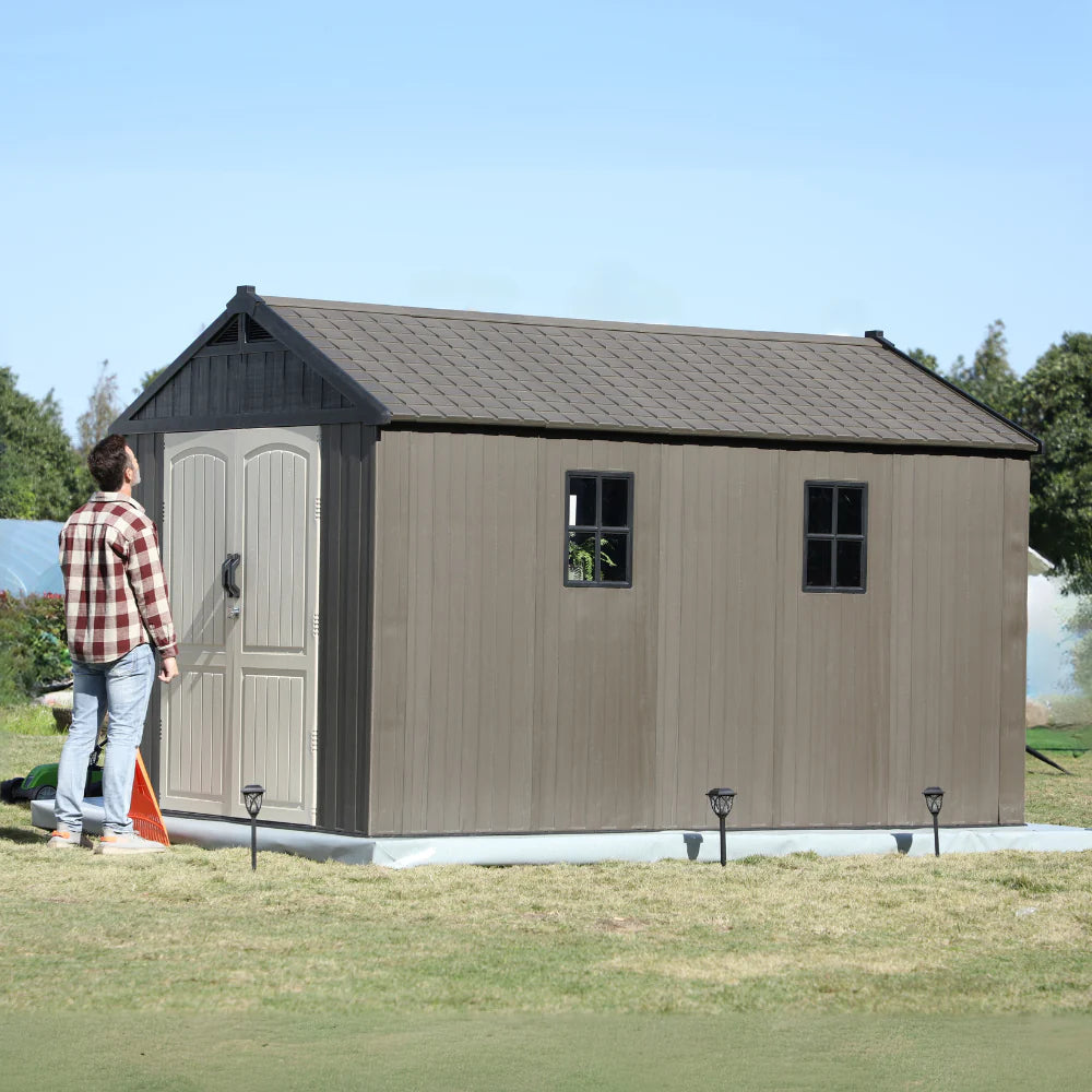 Kick-it 8x12 Plastic Storage Shed with Floor