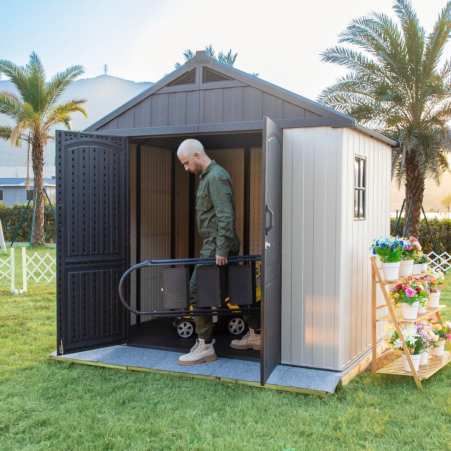 Kick-it 8x6 Plastic Storage Shed with Floor