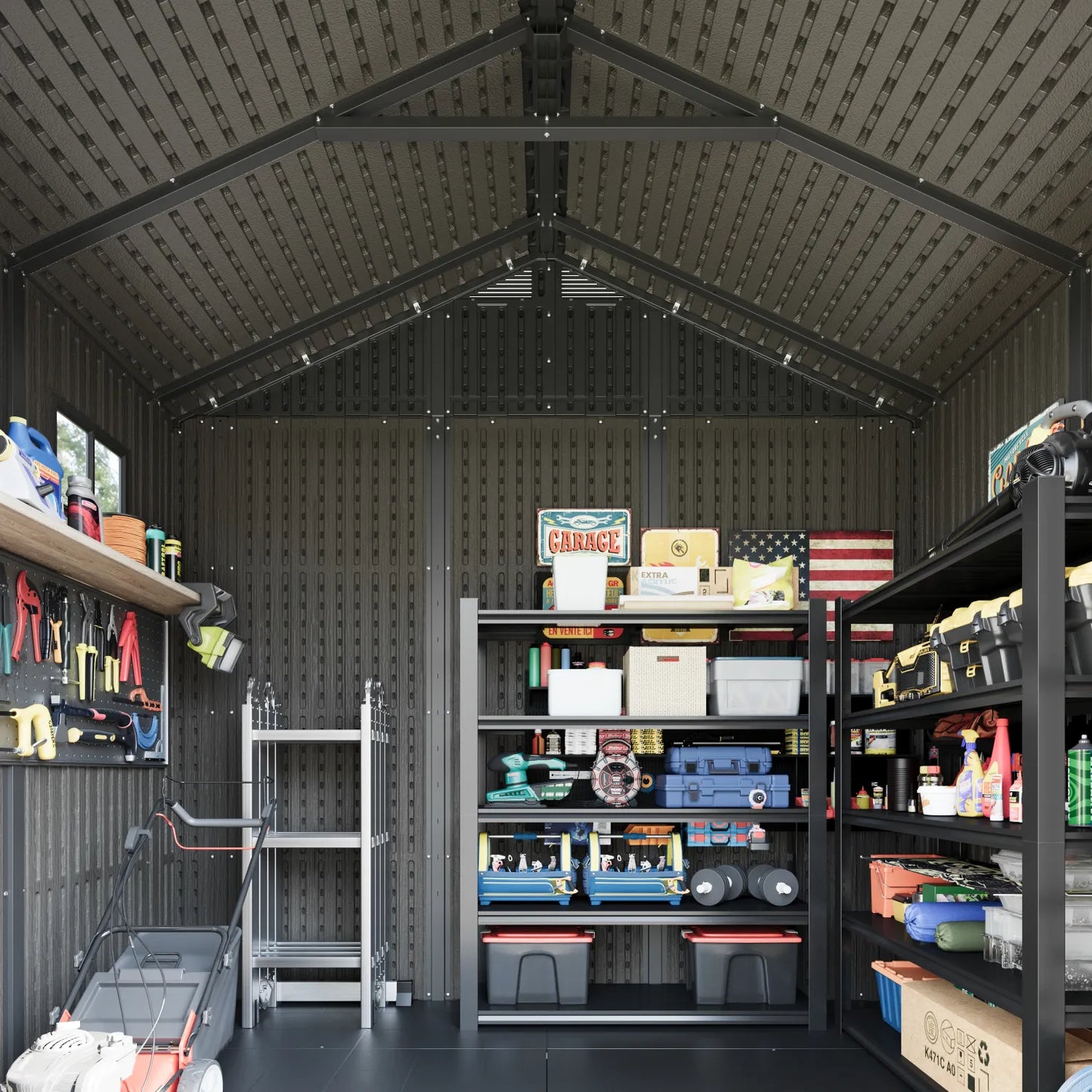 Kick-it 8x6 Plastic Storage Shed with Floor