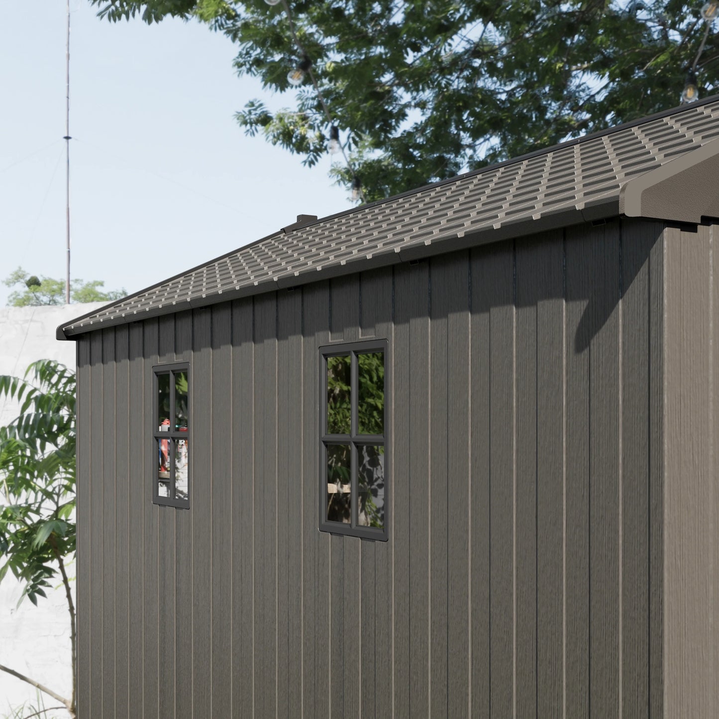Kick-it 8x12 Plastic Storage Shed with Floor