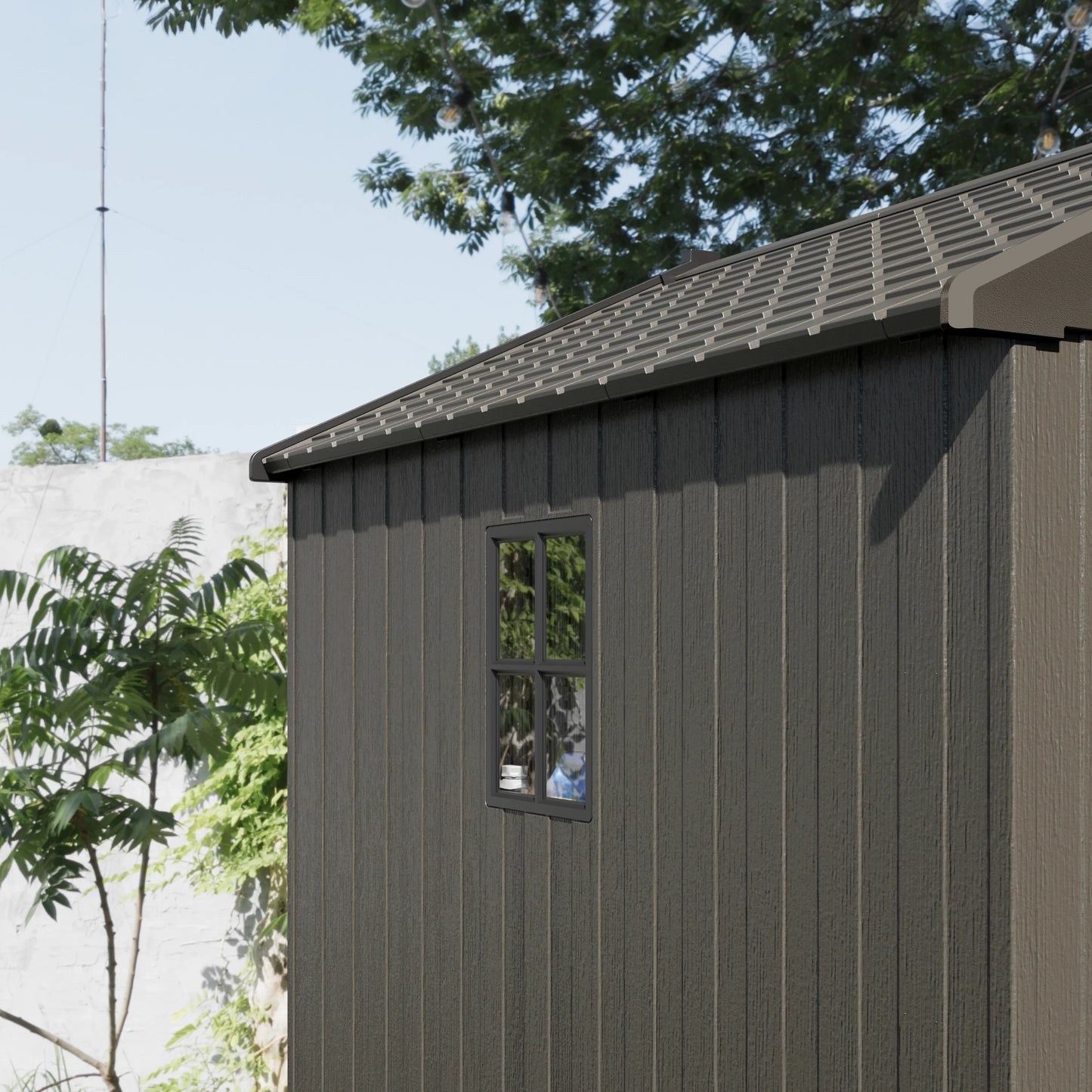 Kick-it Plastic Storage Shed with Floor and Windows