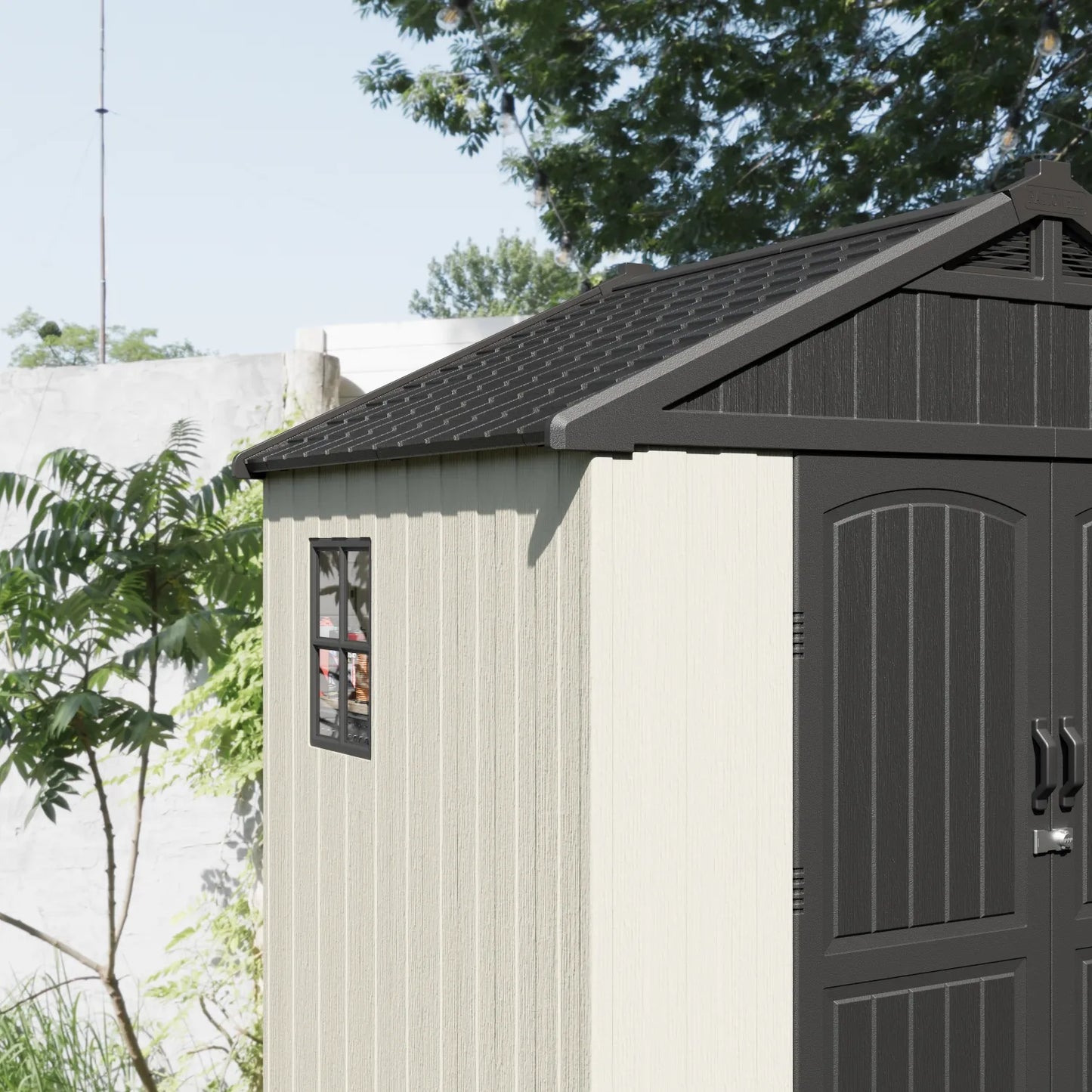 Kick-it Plastic Storage Shed with Floor and Windows