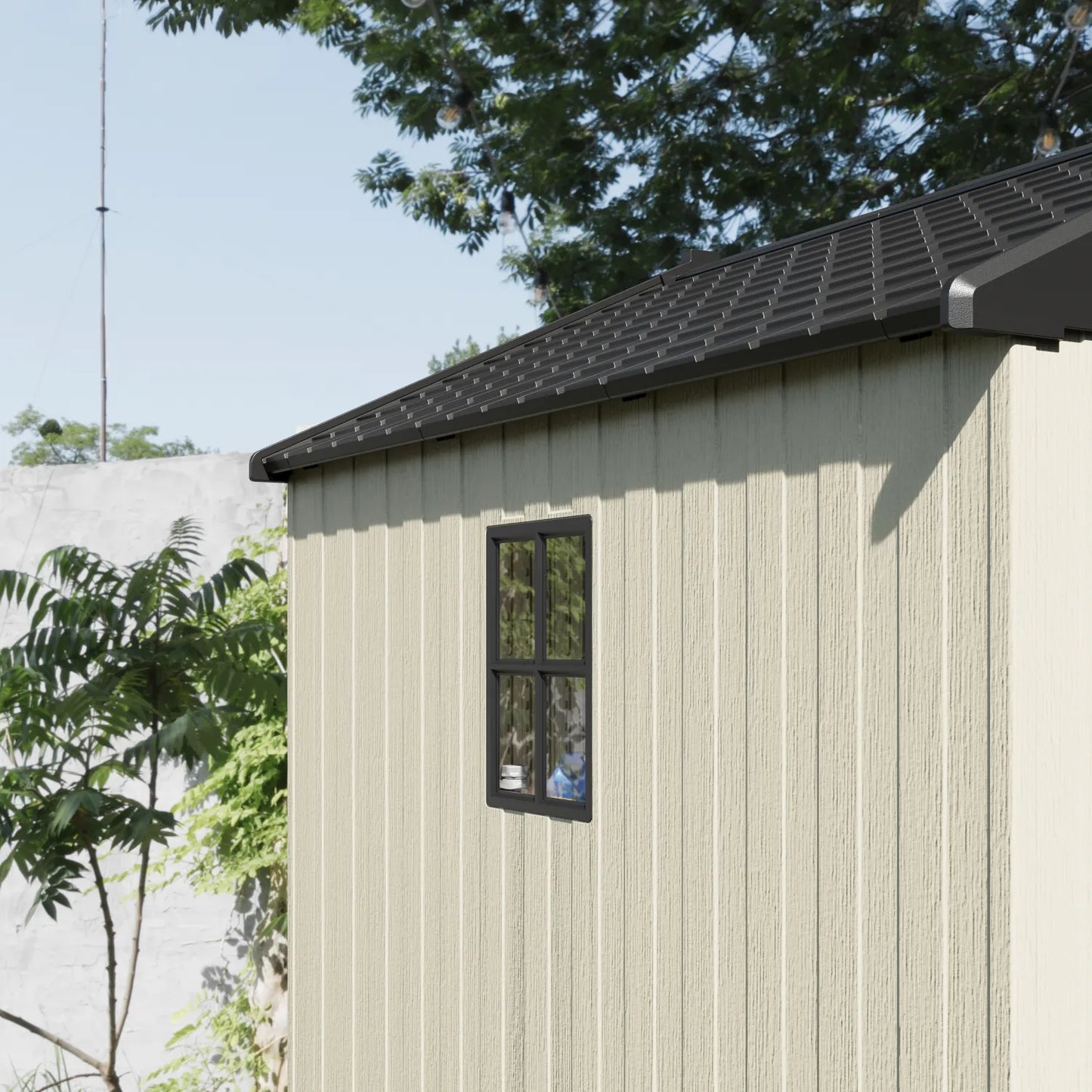 Kick-it Plastic Storage Shed with Floor and Windows