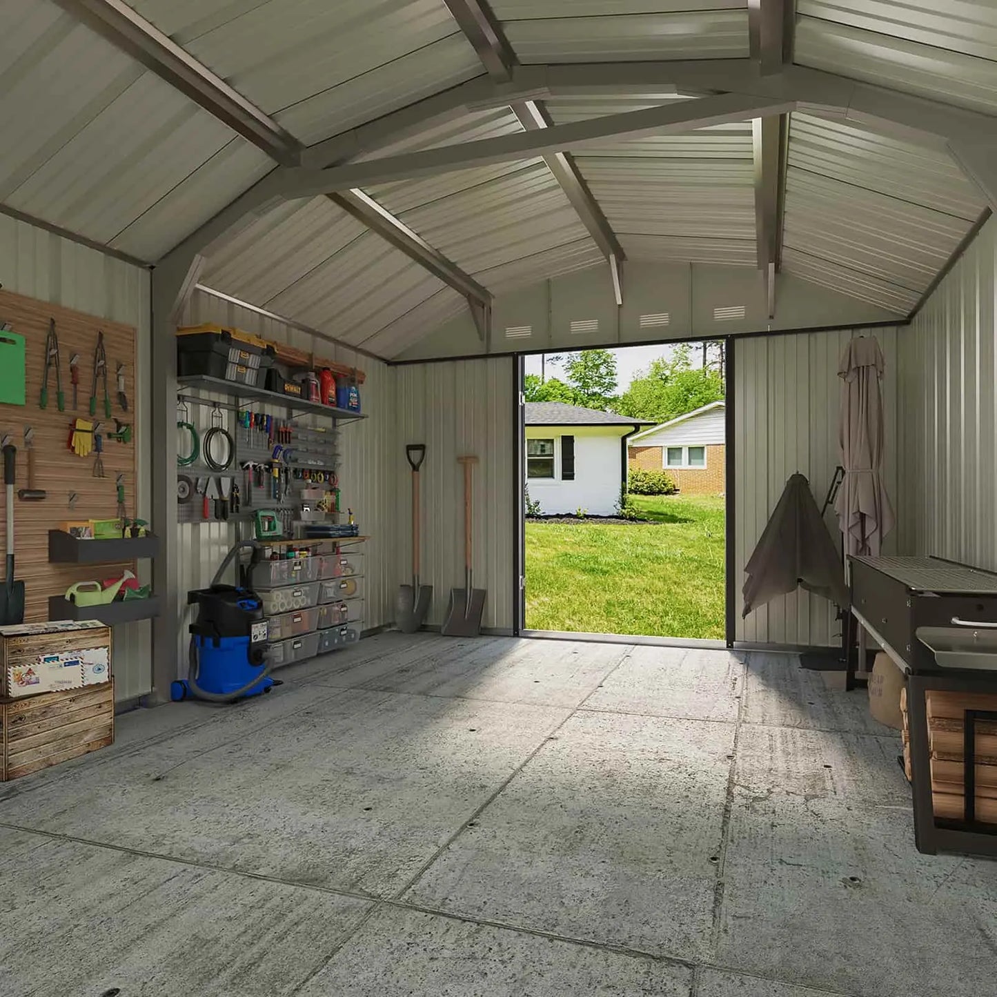10x12 Barn Style Metal Shed with Gambrel Roof