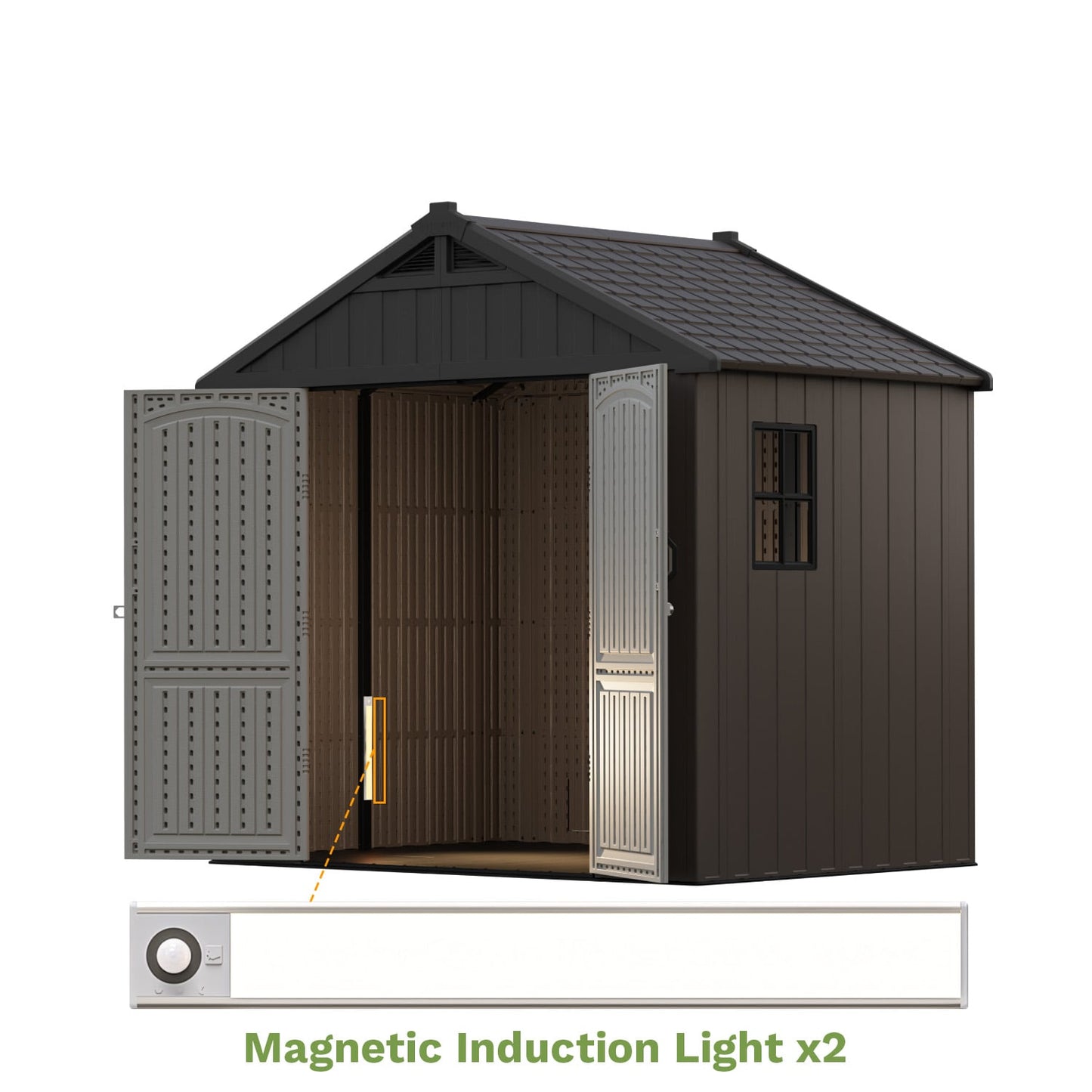 Kick-it 8x6 Plastic Storage Shed with Floor