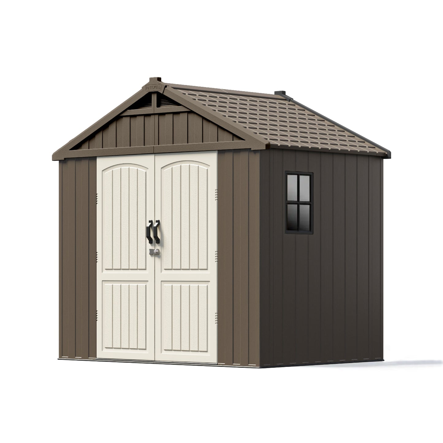 Kick-it 8x8 Plastic Garden Storage Shed with Floor and Windows