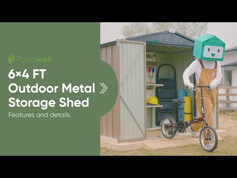 6x4 Metal Shed Pro With Peak Roof