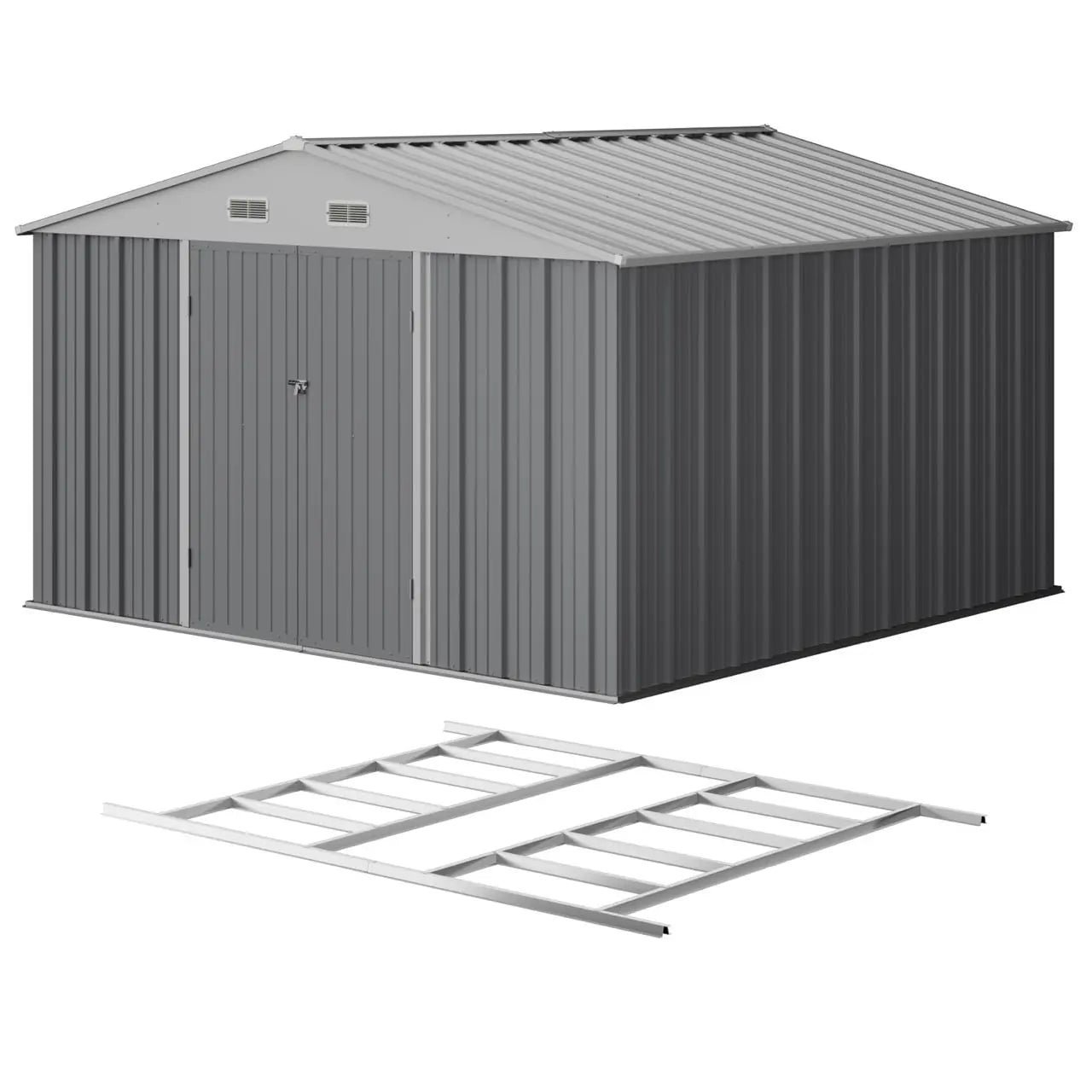 10x10 Metal Storage Shed with Weather-Resistance
