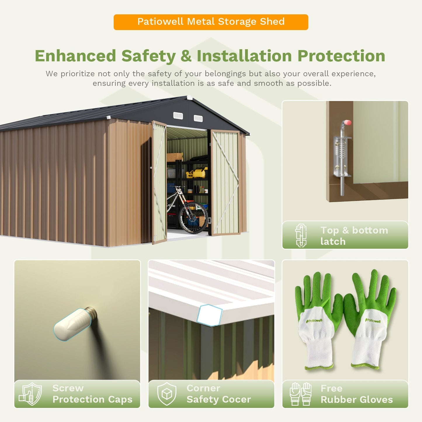 12x12 Large Metal Shed with Weather Resistance