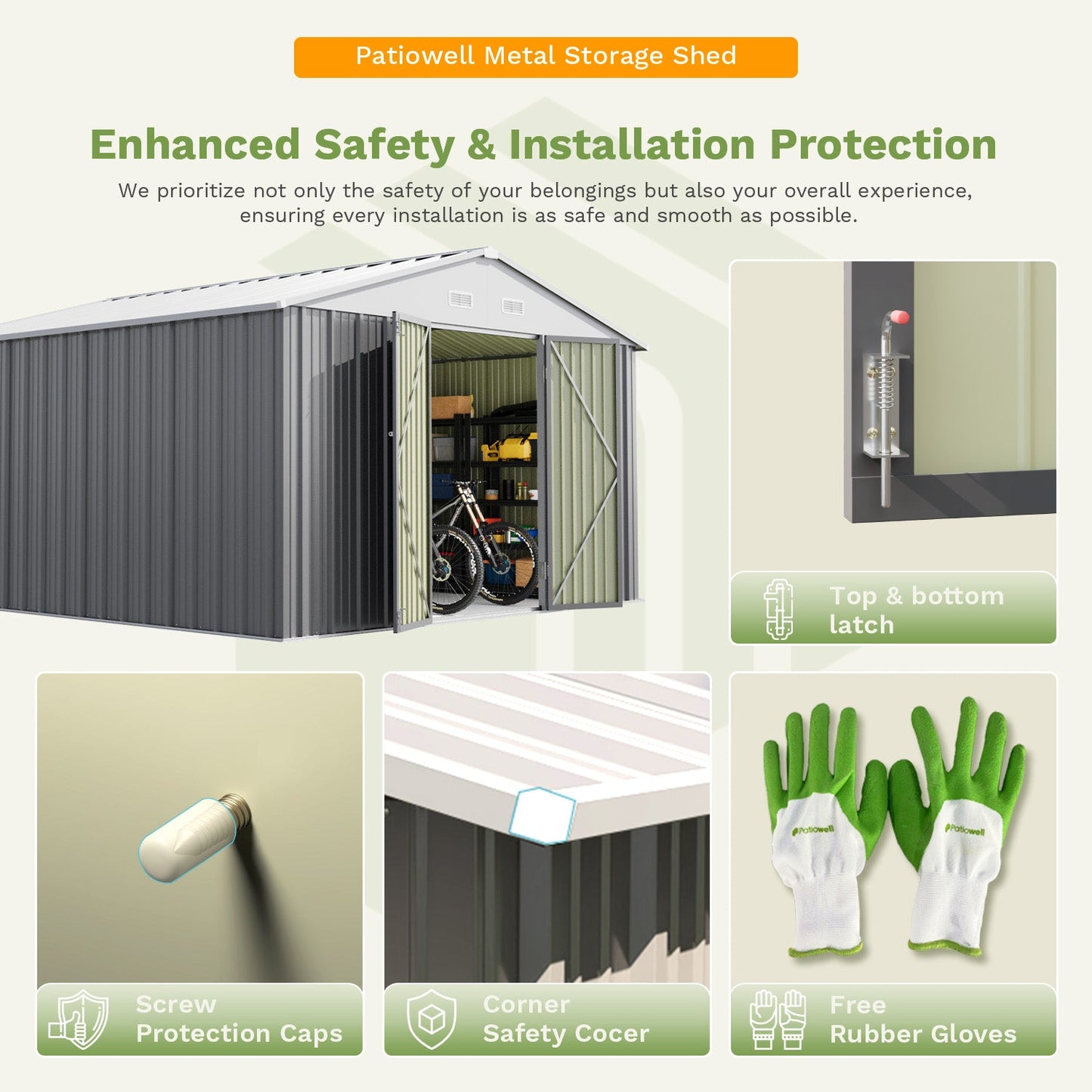 12x12 Large Metal Shed with Weather Resistance