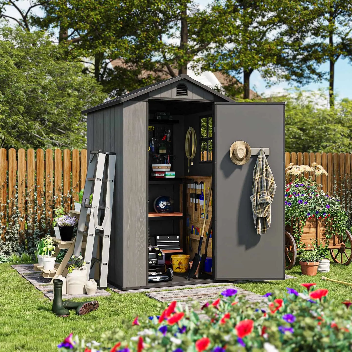 Fit-it 4x4 Plastic Storage Garden Shed