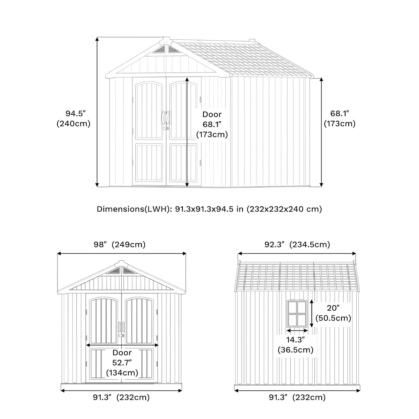 Kick-it Plastic Storage Shed with Floor and Windows