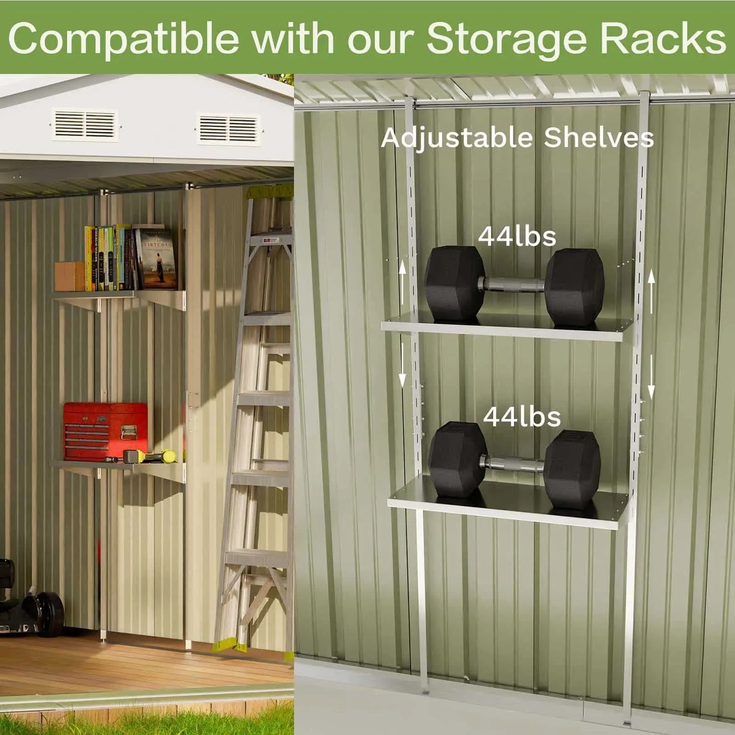 10x10 Metal Storage Shed with Weather-Resistance