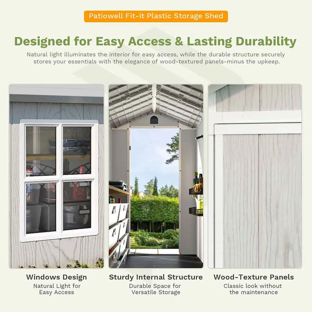 Fit-it 4x4 Plastic Storage Garden Shed