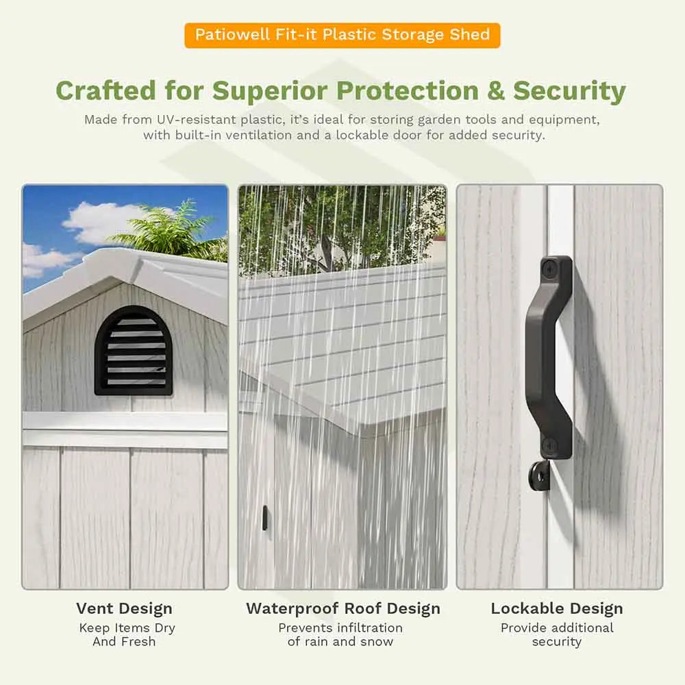 Fit-it 4x4 Plastic Storage Garden Shed