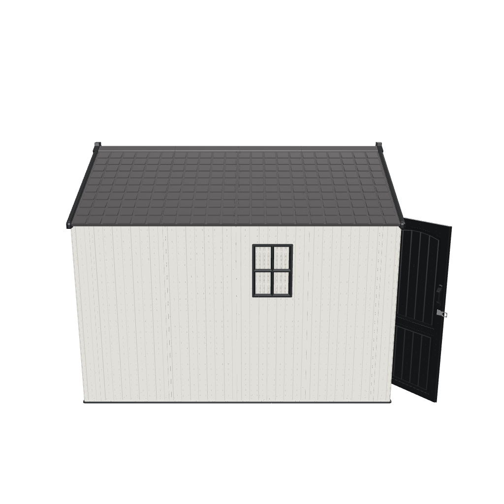 Kick-it 8x10 Plastic Storage Shed with Floor and Windows