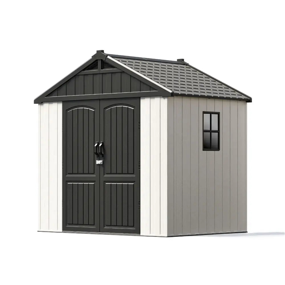 Kick-it Plastic Storage Shed with Floor and Windows
