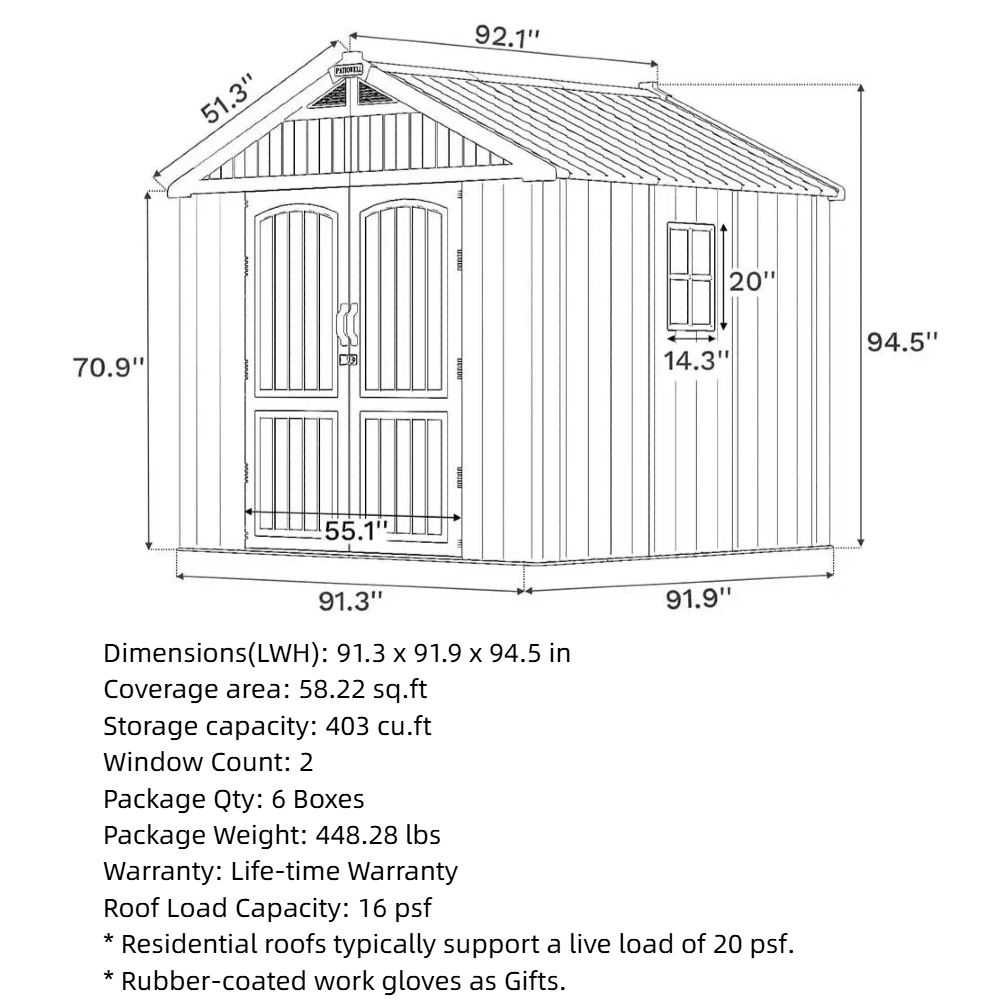 Kick-it Plastic Storage Shed with Floor and Windows