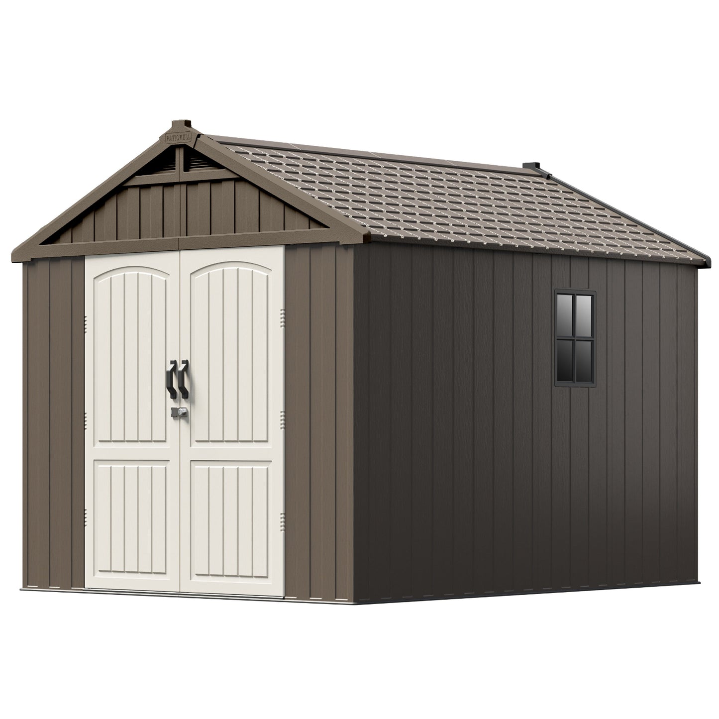 Kick-it 8x10 Plastic Storage Shed with Floor and Windows