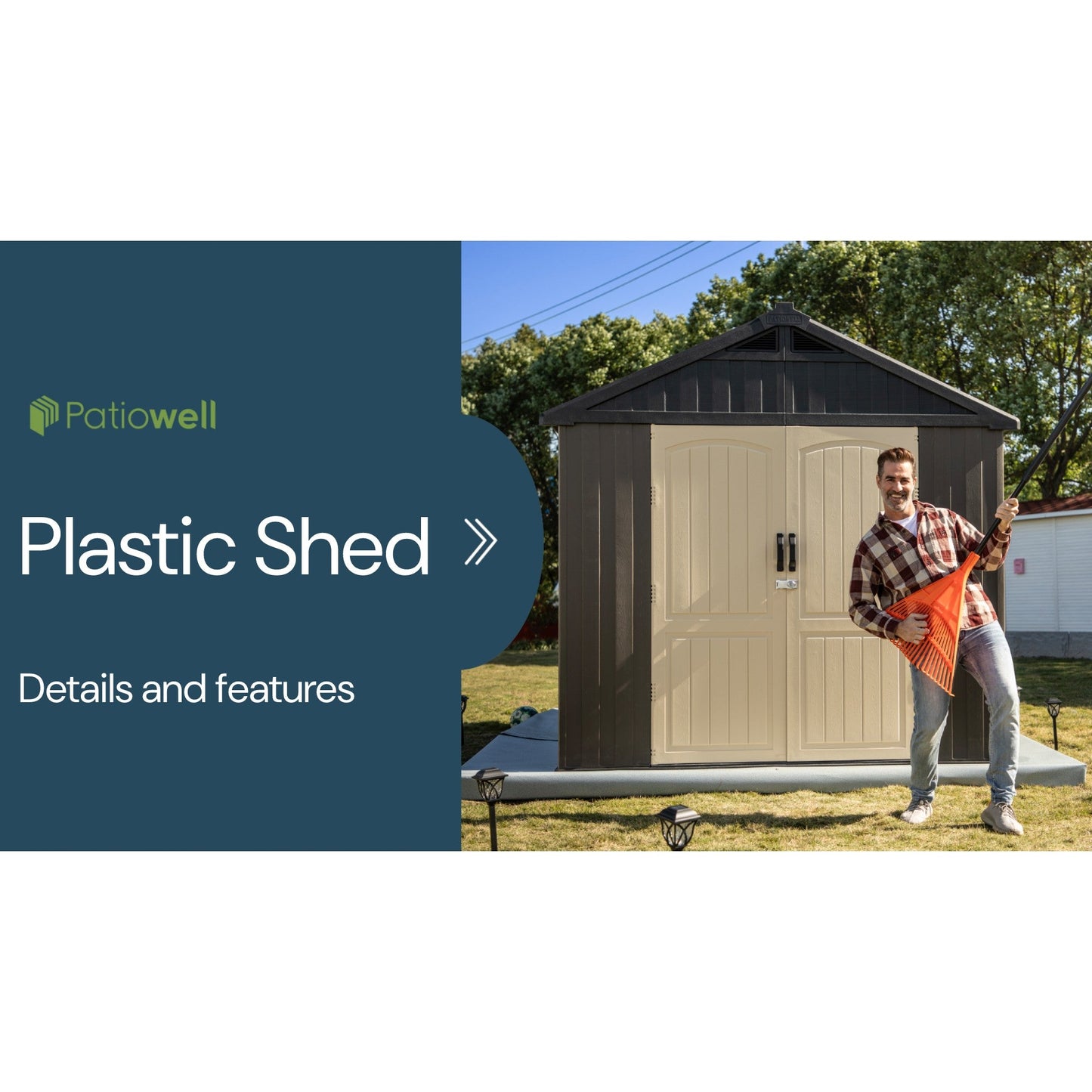 Kick-it Plastic Storage Shed with Floor and Windows