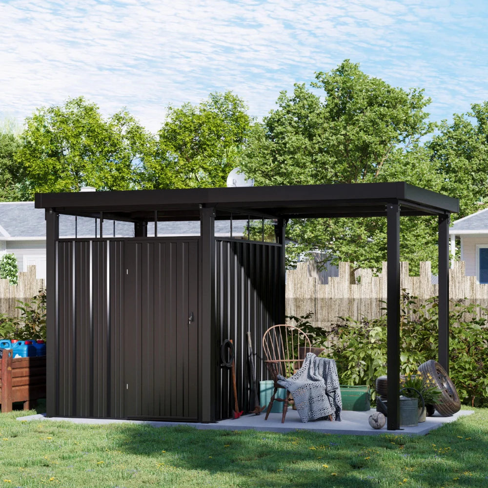 7x7 Metal Storage Shed with 7x7 Covered Porch