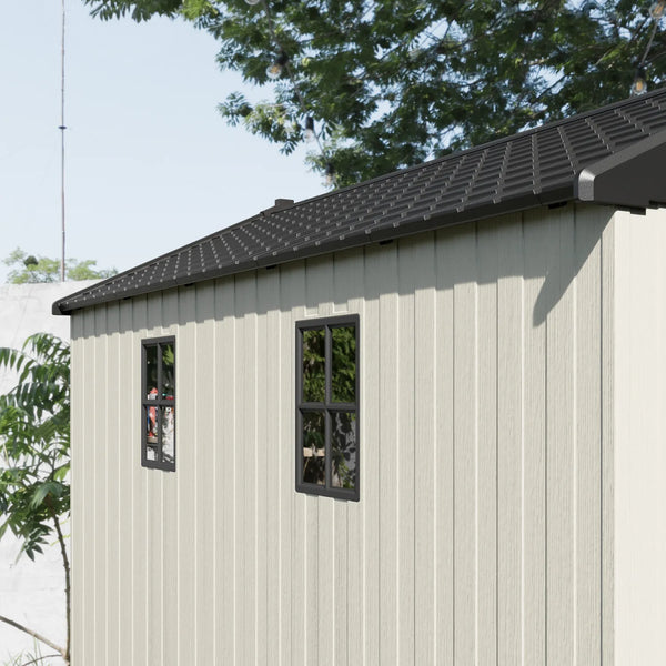 Kick-it Plastic Storage Shed with Floor and Windows