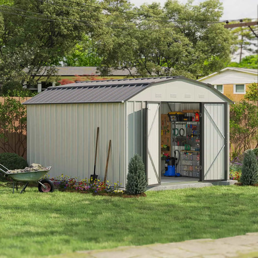 10x12 Barn Style Metal Shed with Gambrel Roof