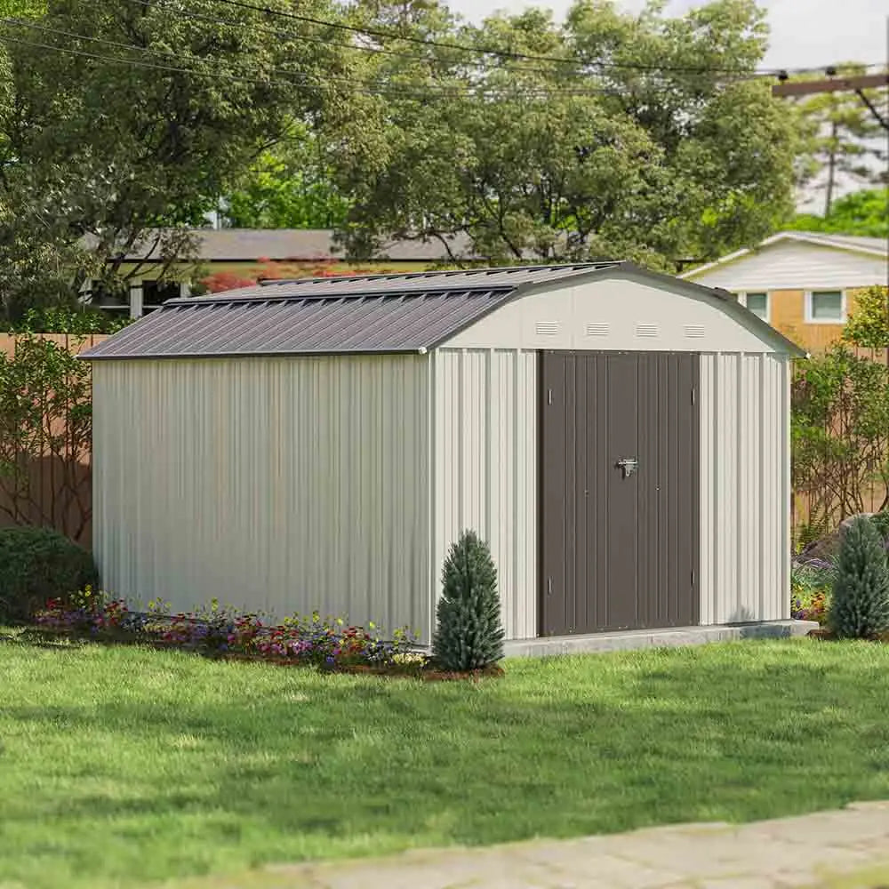 10x12 Barn Style Metal Shed with Gambrel Roof