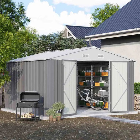 Outdoor Storage Metal Shed with Metal Roof