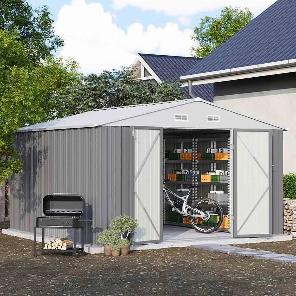 10x10 Metal Storage Shed with Weather-Resistance