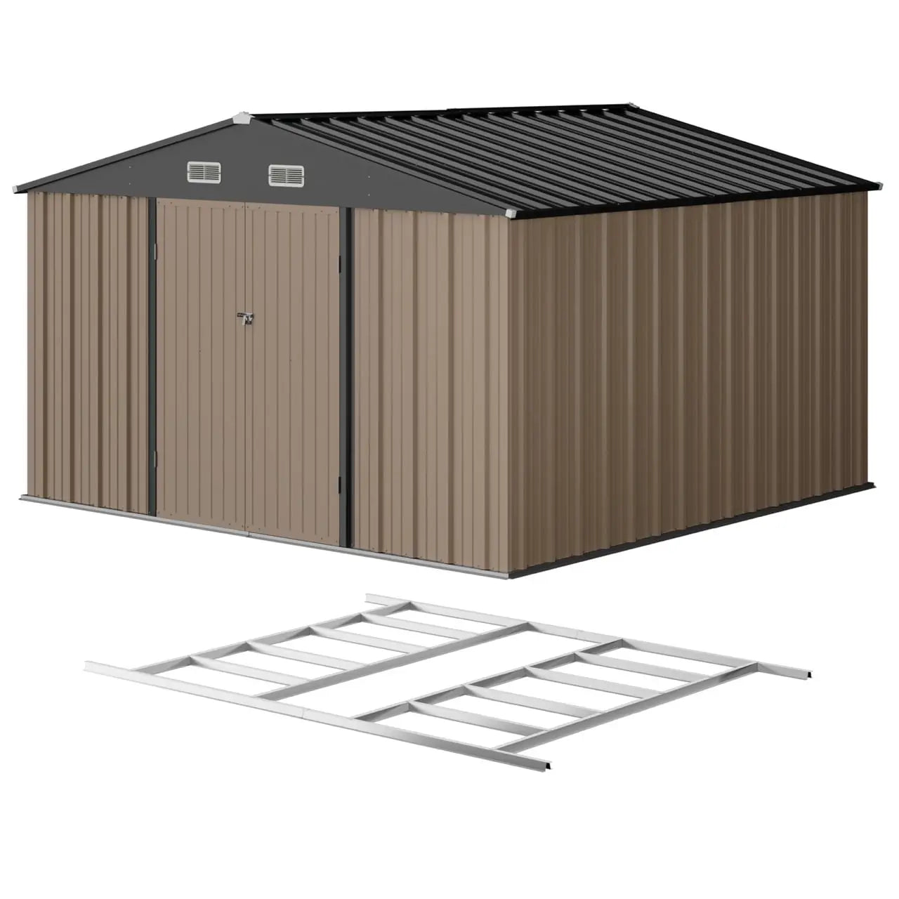 10x10 Metal Storage Shed with Weather-Resistance