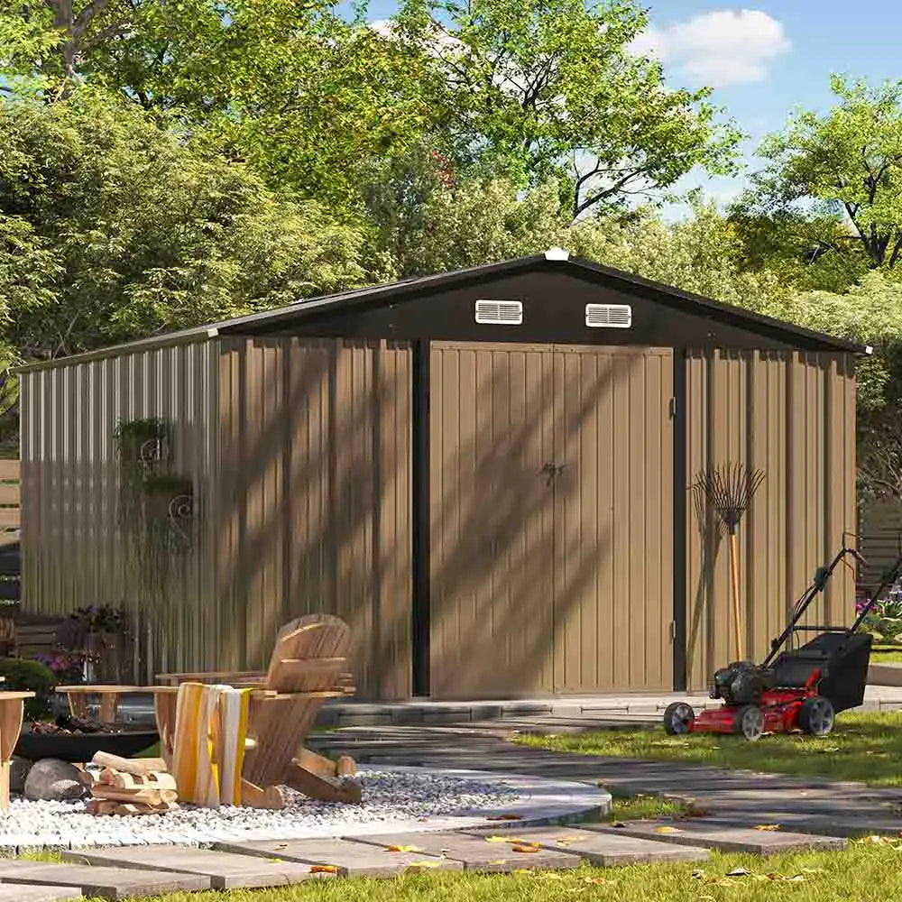 10x10 Metal Storage Shed with Weather-Resistance