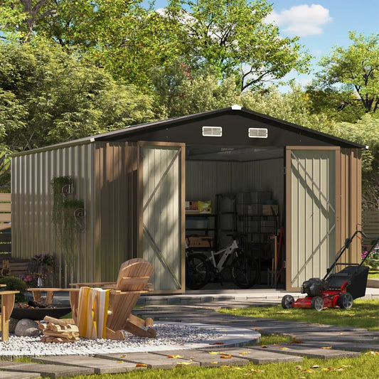 10x10 Metal Storage Shed with Weather-Resistance