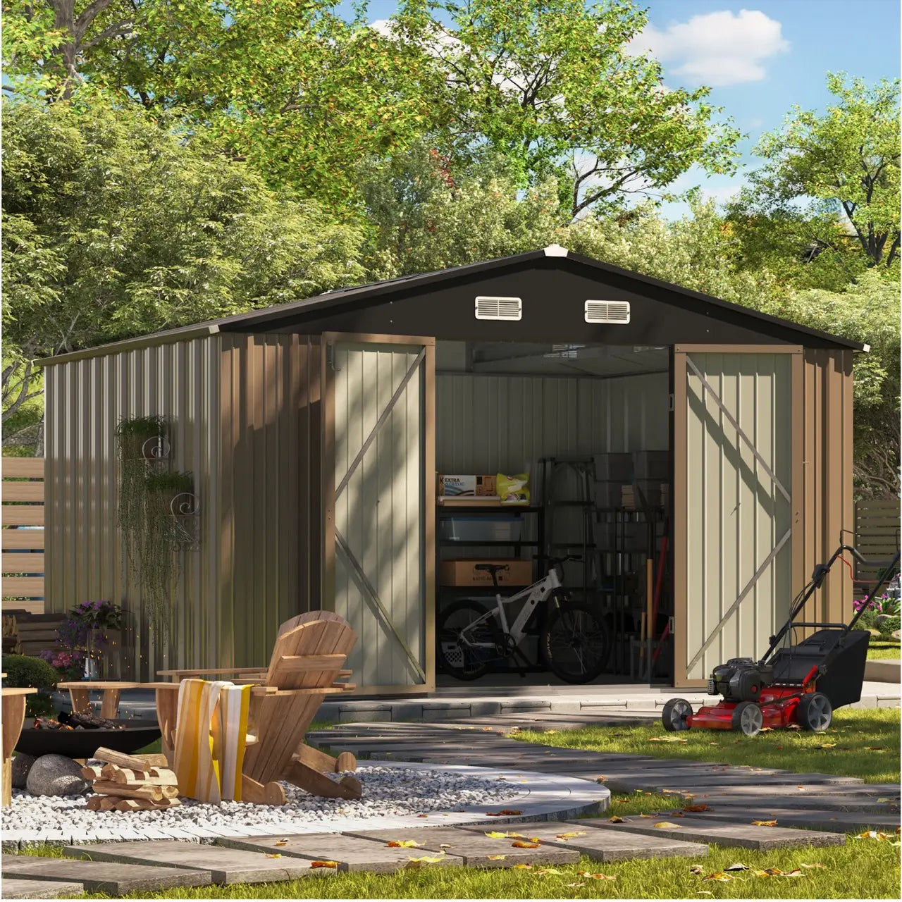 10x8 Metal Shed with Weather Resistance