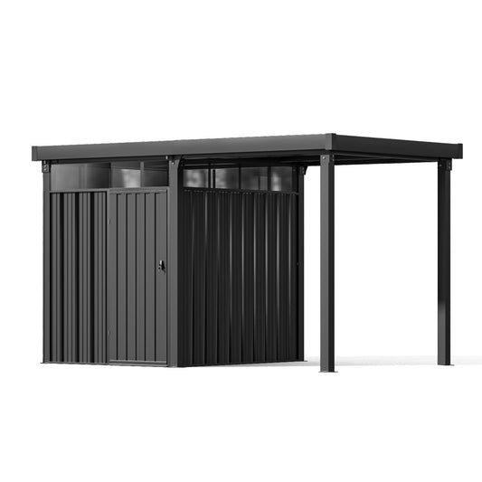 7x7 Metal Storage Shed with 7x7 Covered Porch