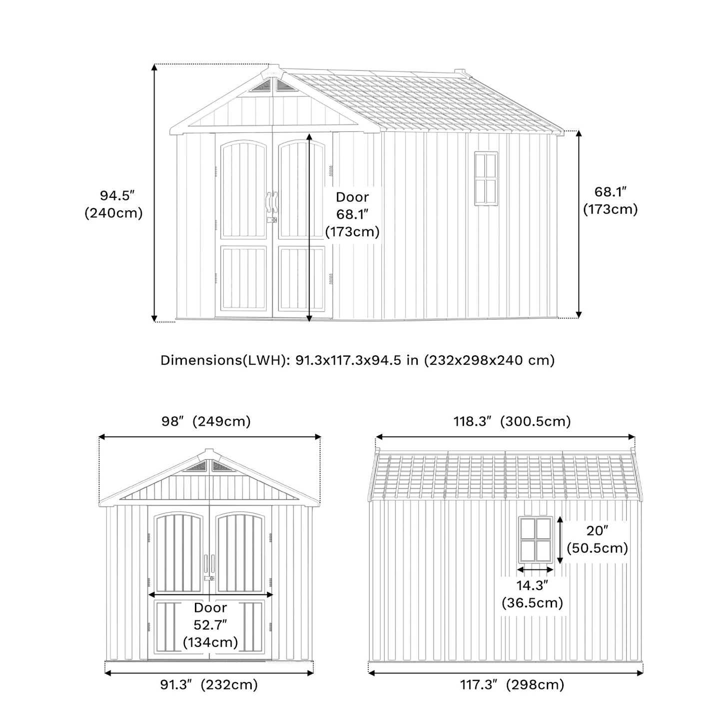 Kick-it 8x10 Plastic Storage Shed with Floor and Windows