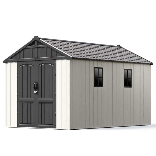 Kick-it 8x12 Plastic Storage Shed with Floor