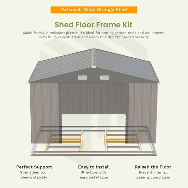 Outdoor Storage Metal Shed with Metal Roof