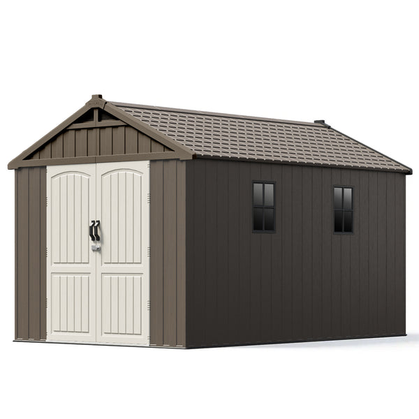 Kick-it Plastic Storage Shed with Floor and Windows
