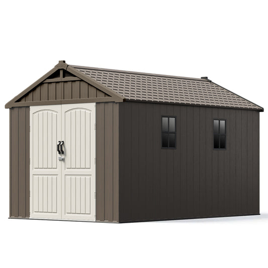 Kick-it Plastic Storage Shed with Floor and Windows